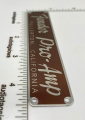 Fender Pro-AmpTweed Brown Amplifier Badge Custom Made Aluminum