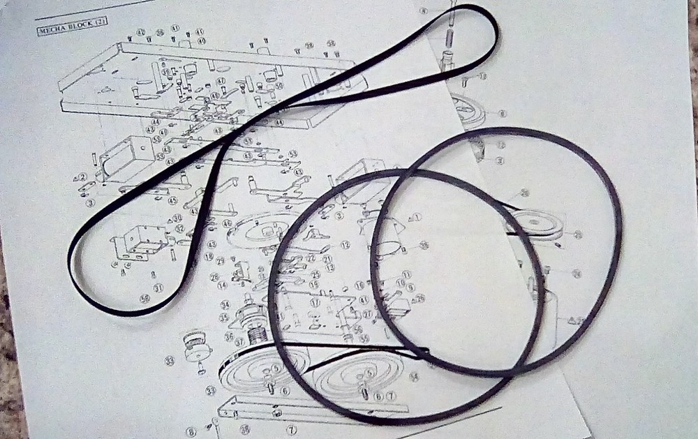 AKAI GX-77 3 Belt Kit – Instructions Included