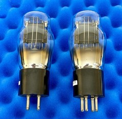 TWO National Union NX-45 Tubes 45 / Tested +100% / Engraved 1930’s Cup Getter