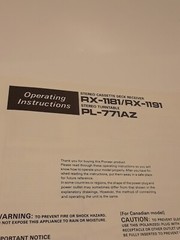 PIONEER RX-1181/RX-1191 PL-771AZ Operating Instructions Booklet Manual EUC