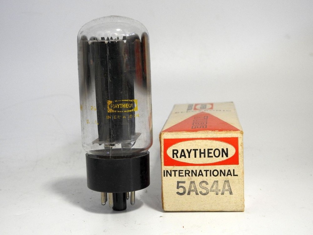 BRAND NEW IN CARTON RAYTHEON 5AS4A / 5U4A BLACK PLATE AUDIO RECTIFIER