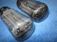 1964 Match Pair GE 5U4GB Side Getter Long Gray Rectifier Tubes TESTED 5U4 5AS4A