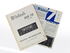 McINTOSH MR 78 Service Information & Dealer Info Booklet Original Vintage Hi-Fi