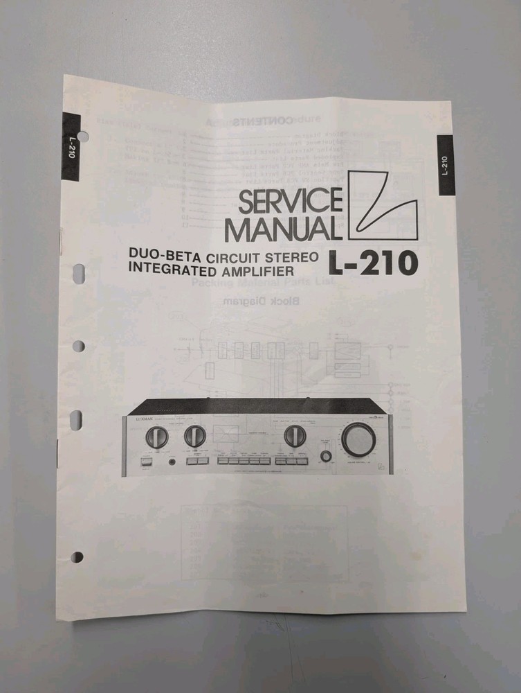 Luxman L-210 Duo Beta Circuit Stereo Integrated Amp Service Manual D-5120