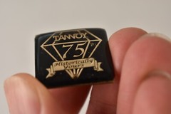 Single Tannoy 75 Years Speaker Badge Emblem Logo Gold Metal Pin Grill Cloth