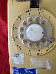 Vintage 1977 Stromberg Carlson 554 Wall Phone Gold Rotary Dial Bell System
