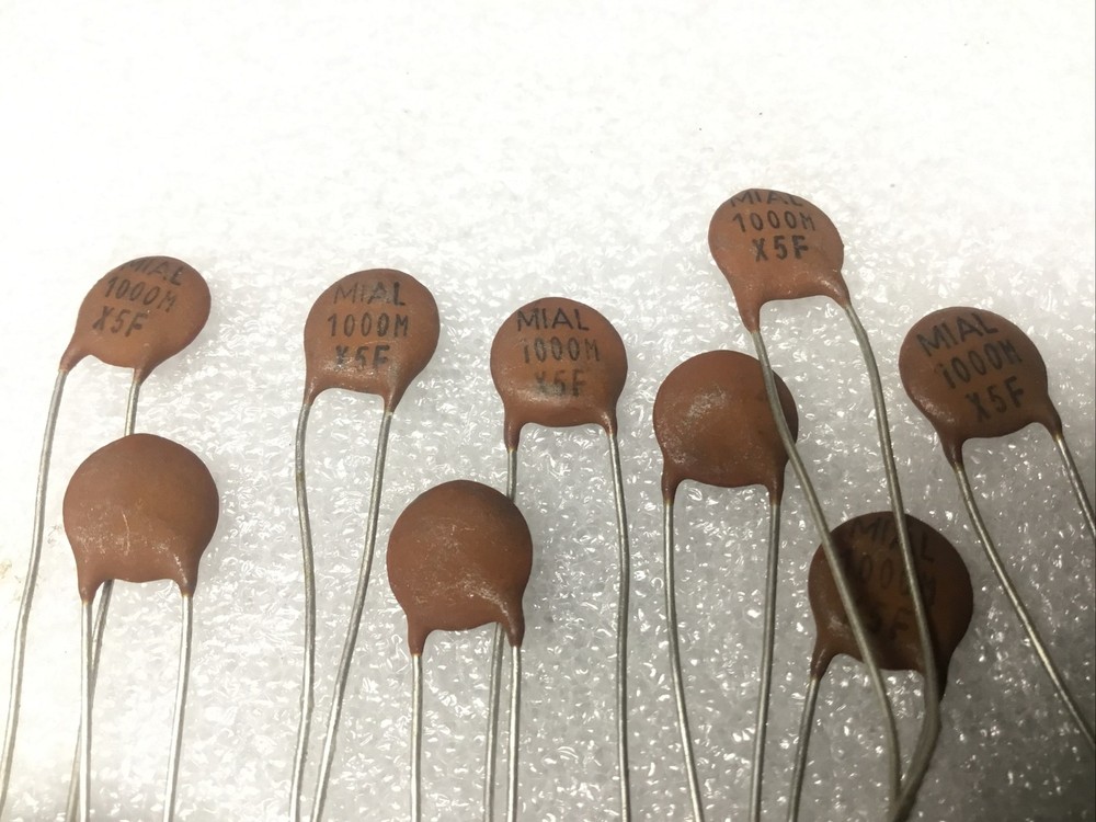 10X Mial 1000M X5F Ceramic disc capacitors Lot of 10 New nos