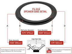 JBL 2203A, 312G, 4411, 4412, J-5120 12″ Speaker Repair Parts Foam Kit FSK-12Ji