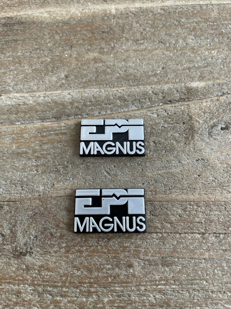 2 Vintage Original EPI Magnus Epicure Speaker Grill Cover Badge Lot