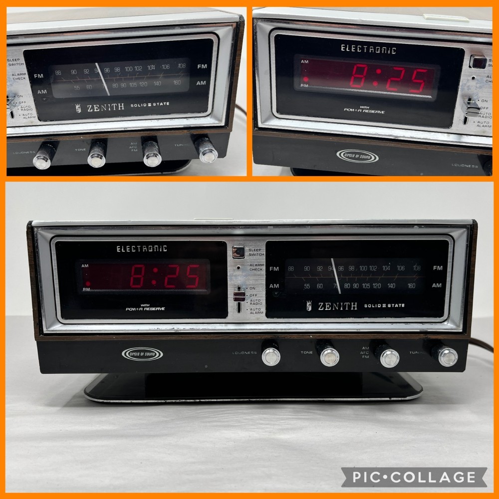 Vtg Zenith Model H472W Solid State Retro Circle of Sound AM FM Alarm Clock Radio