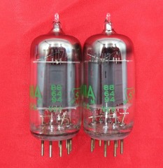 1958 Sylvania 12AU7 PLATINUM PLUS GRADE D Getter Preamp Tubes Matched Pair ECC82