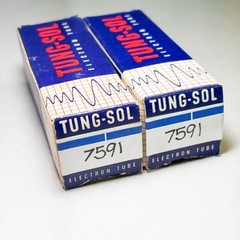 Tung-Sol 7591 Made in USA by Sylvania Matched Pair NOS Tubes Boxes Tested TV-7