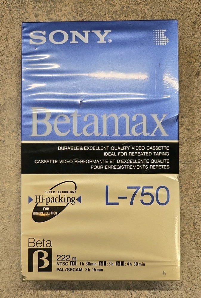 Sony Vintage Betamax L-750 Beta Blank Video Cassette Tape New Sealed