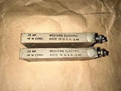 1 pair Western Electric 141-M 0.05MF .05uF capacitor condenser #7