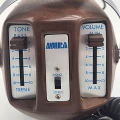 Vintage Mura SP-205 Dynamic Stereo Headphones Brown Japan 8 Ohm Untested Retro