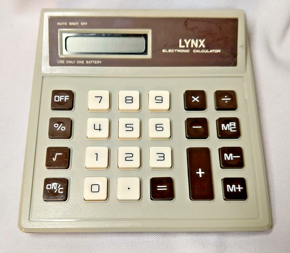 Vintage LYNX Electronic Calculator Made in Taiwan desk unit working