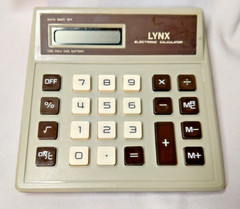 Vintage LYNX Electronic Calculator Made in Taiwan desk unit working