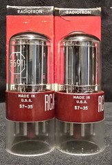 RCA 5691 6SL7 GT TUBE 1957 10,000 HOUR RED BASE PERFECT MATCHING SET NIB