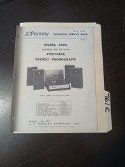JC Penney 4460 Service Manual Original Repair Book Portable Stereo Phonograph