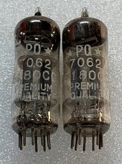 Matched Pair Amperex E180CC 7062 Pinch Waist Foil D Getter Tested Good #1