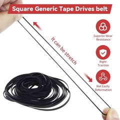 50PCS Cassette Recorder Rubber Square Belts – Durable Replacement Mix 40-135MM