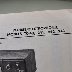 MORSE/ELECTROPHONIC Service Manual TC-43 241 242 243 1975 Illustrated