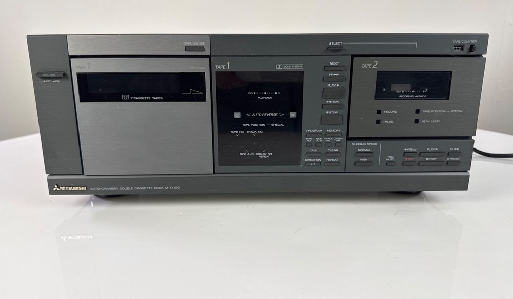 Mitsubishi M-T4100 7-Cassette Auto-Changer Double Cassette Deck for Parts Repair