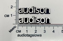 Audison Speaker Badge Logo -Custom Made Incised Silver and Black PAIR