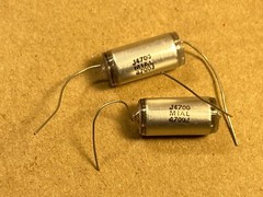 2 NOS Vintage Mial .0047 uf 630v Polystyrene Glass Capacitors 4700pf (Qty