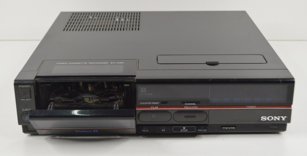 Sony EV-A80 Video8 8mm Tape Player FOR REPAIR – Powers On – Door Won’t Shut