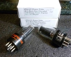 Matched Pair RCA BlackPlate 6v6 GT Power Tubes Both test strong at 100+ each