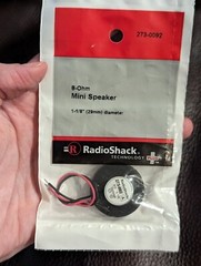Radio Shack 1 1/8″ (29mm) Mini Speaker 8-Ohm 273-0092 Taiwan NEW!! Vtg