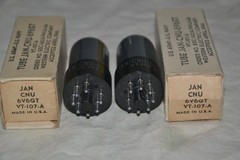 1944 Strong Matched Pair NOS NIB National Union VT107A JAN CNU 6V6GT Tubes