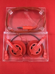 RECOTON ST-106 RED DYNAMIC STEREO HEADPHONES VINTAGE Tested Good Condition