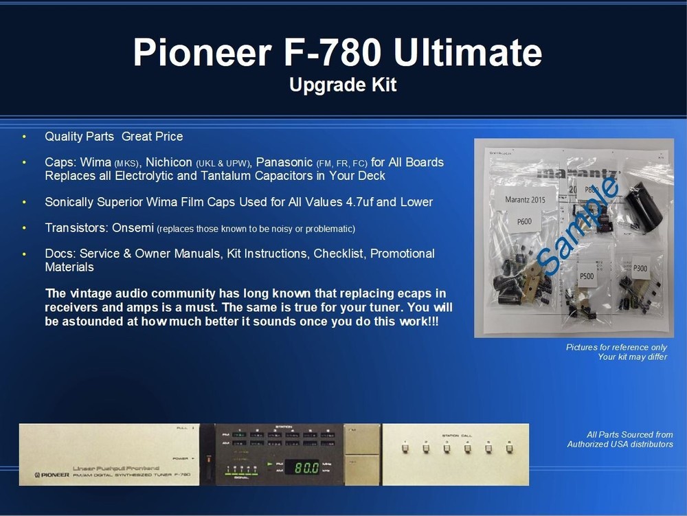 Pioneer F-780 Tuner Ultimate Restoration Kit – Wima, OnSemi, Nichicon