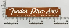 Fender Pro-AmpTweed Brown Amplifier Badge Custom Made Aluminum