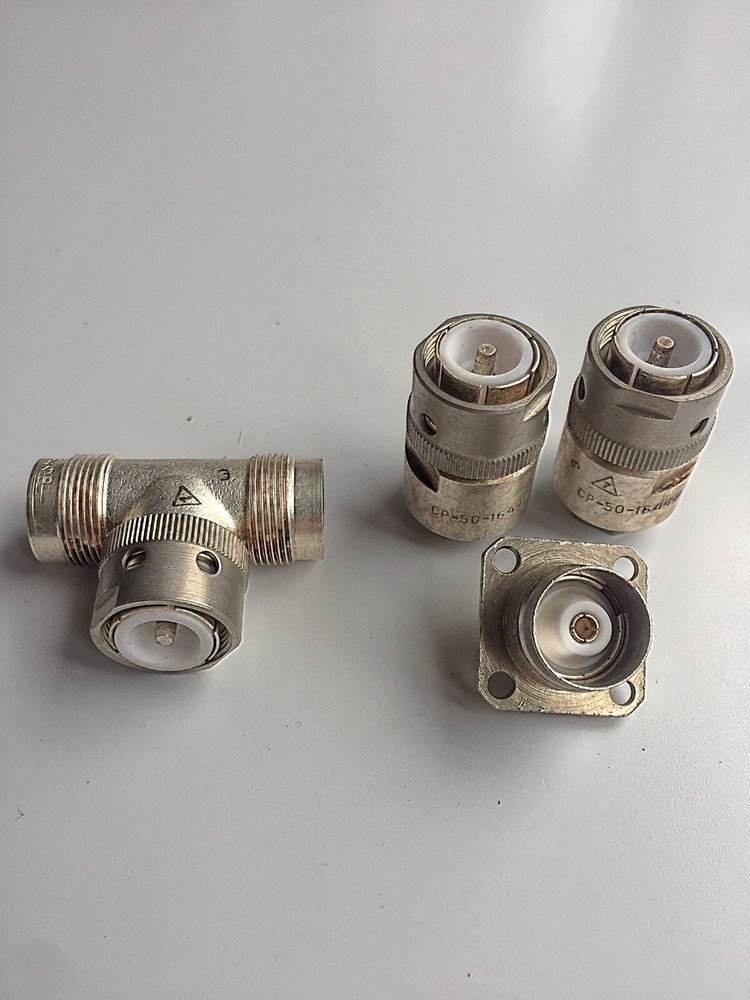 SET OF 4 PCS Coaxial CONNECTORS SR-50-194FV / SR-50-164FV / SR-50-165FV USSR