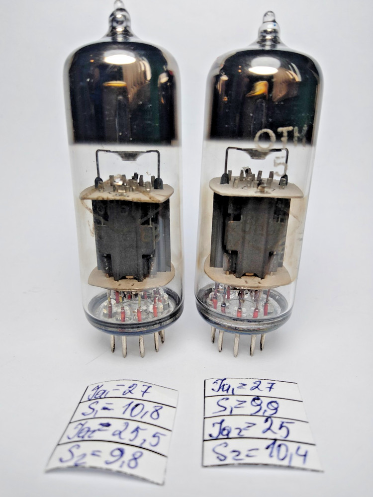 2 pcs USED Matched Pair 6N6P/ ECC99/ E182CC FOTON Tubes