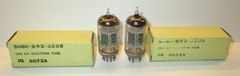GE JG 6072A Tubes Two Mica Short Black Ribbed Plate Halo Foil Getter NOS Pair