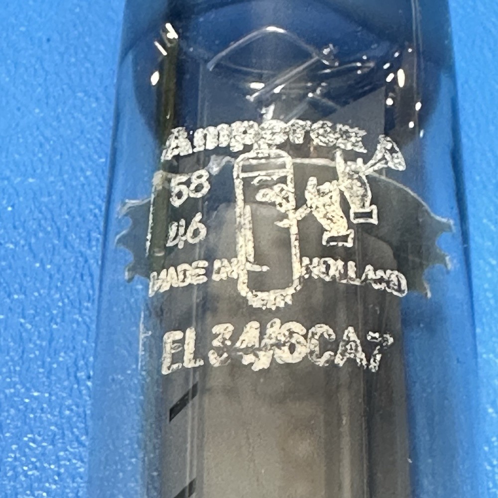 1958 AMPEREX BUGLE BOY EL34 6CA7 TUBE DOUBLE D GETTERS TESTED 104%