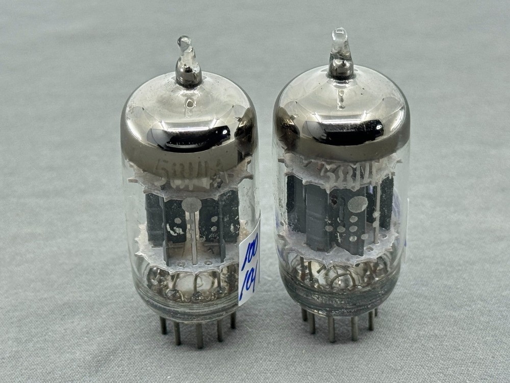 (2) NOS GE JG-5814A 12AU7 Mil-Spec Tubes 3X Micas HS Getters Tests NOS