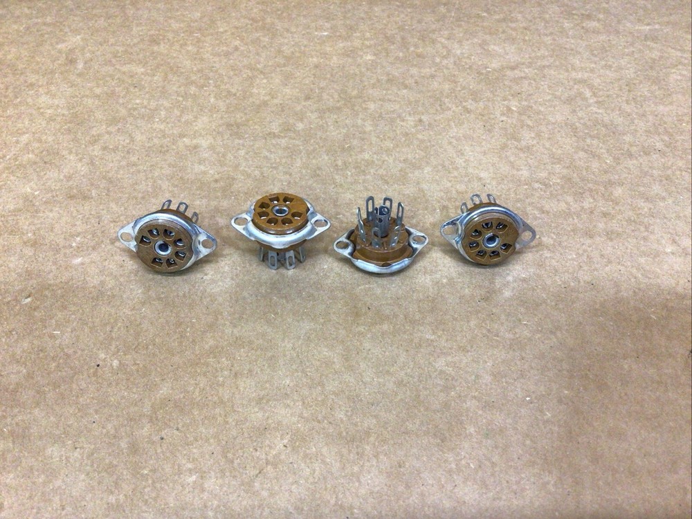 Four (4) NOS Vintage 7 Pin Vacuum Tube Sockets