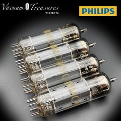 EL84 ( 6BQ5 ) AMPEREX PHILIPS O Getter KM4 Heerlen Matched Tubes Made in Holland