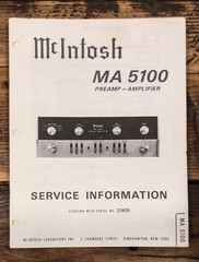 McIntosh MA 5100 Amplifier Service Manual *Original* #3