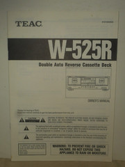 TEAC W-525R Owner’s Manual & Specifications Double Auto Reverse Cassette Deck