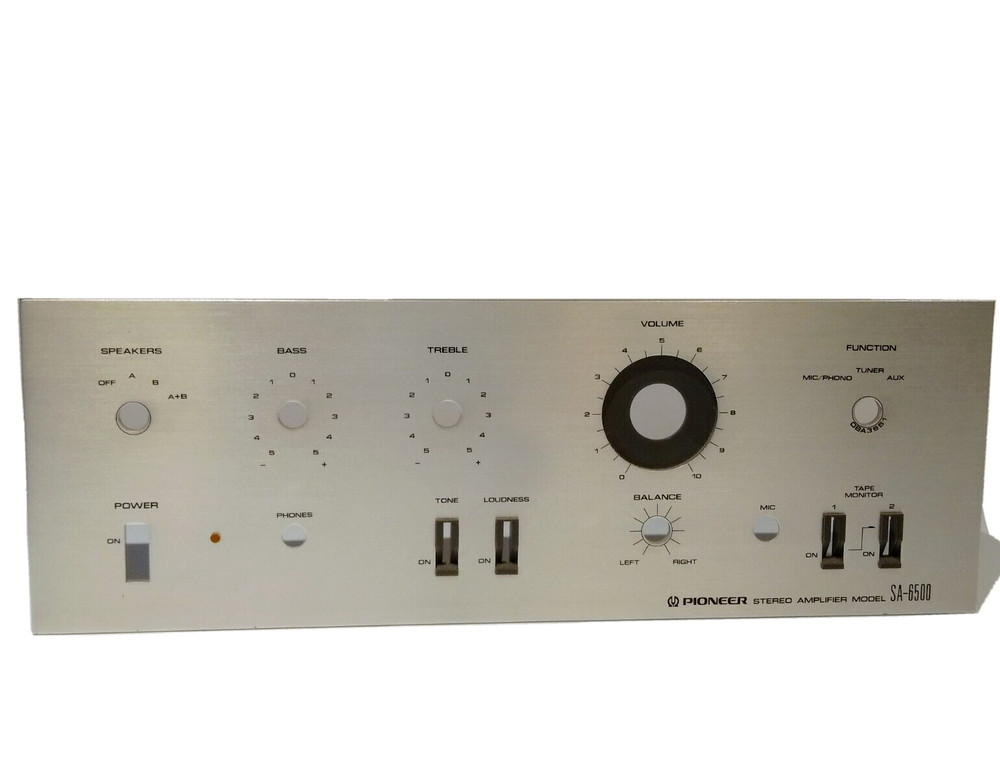 Original Vintage Pioneer SA 6500 Amplifier Silver Color Faceplate Made In Japan