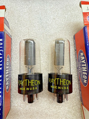 RAYTHEON 5Y3GT Rectifier Tube Matching Pair NOS NIB