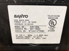 Sanyo Vintage AVM-1306 13″ CRT TV Retro Gaming 1997 Vintage Works Coaxial Cable