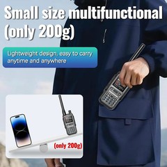 Mini Dual Band Ham Radio NOAA Weather Walkie Talkie USB-C Rechargeable