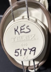 Vintage Telex 610 Headphones Brown Adjustable Headset 1/4” Plug